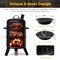Black Iron Charcoal BBQ Smoker Grill 3-in-1 with Thermometer and Vents